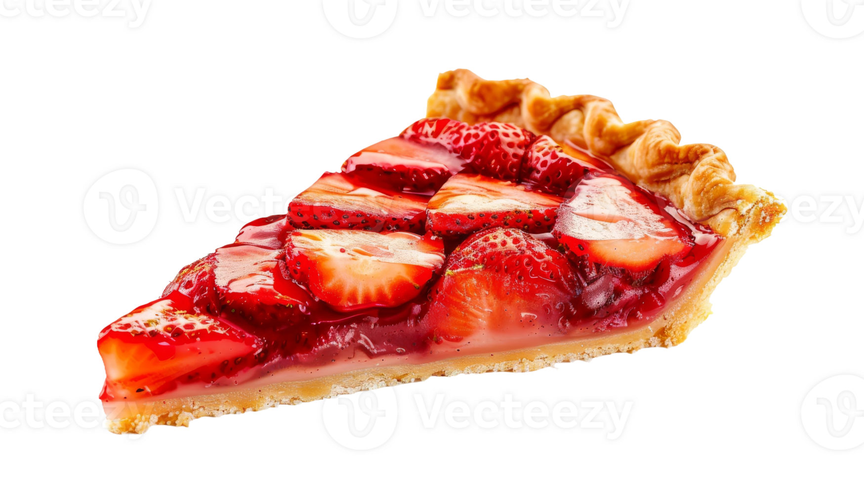 Strawberry Pie Slice on Transparent Background, Format png