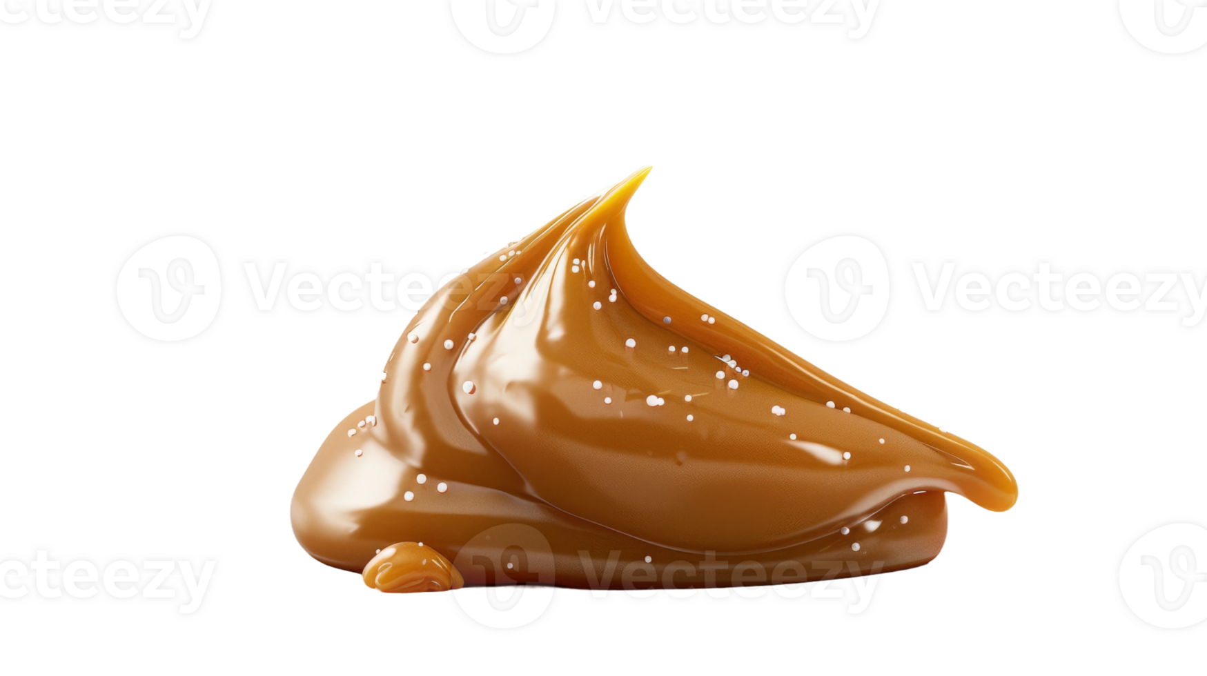 Salted Caramel in Front View on Transparent Background, Format png