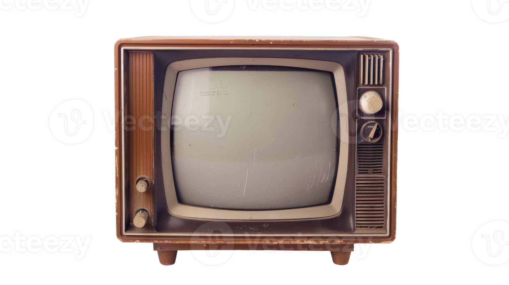 Retro Old Television on Transparent Background, Format png