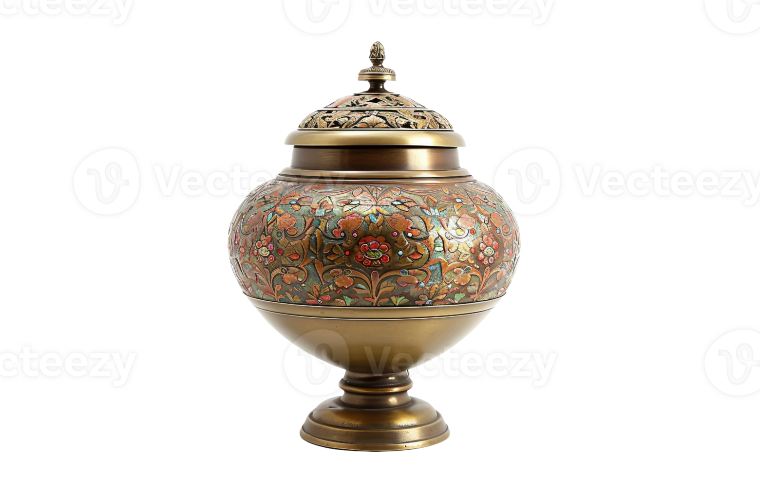 Table Lamp with Floral Design on Transparent Background png