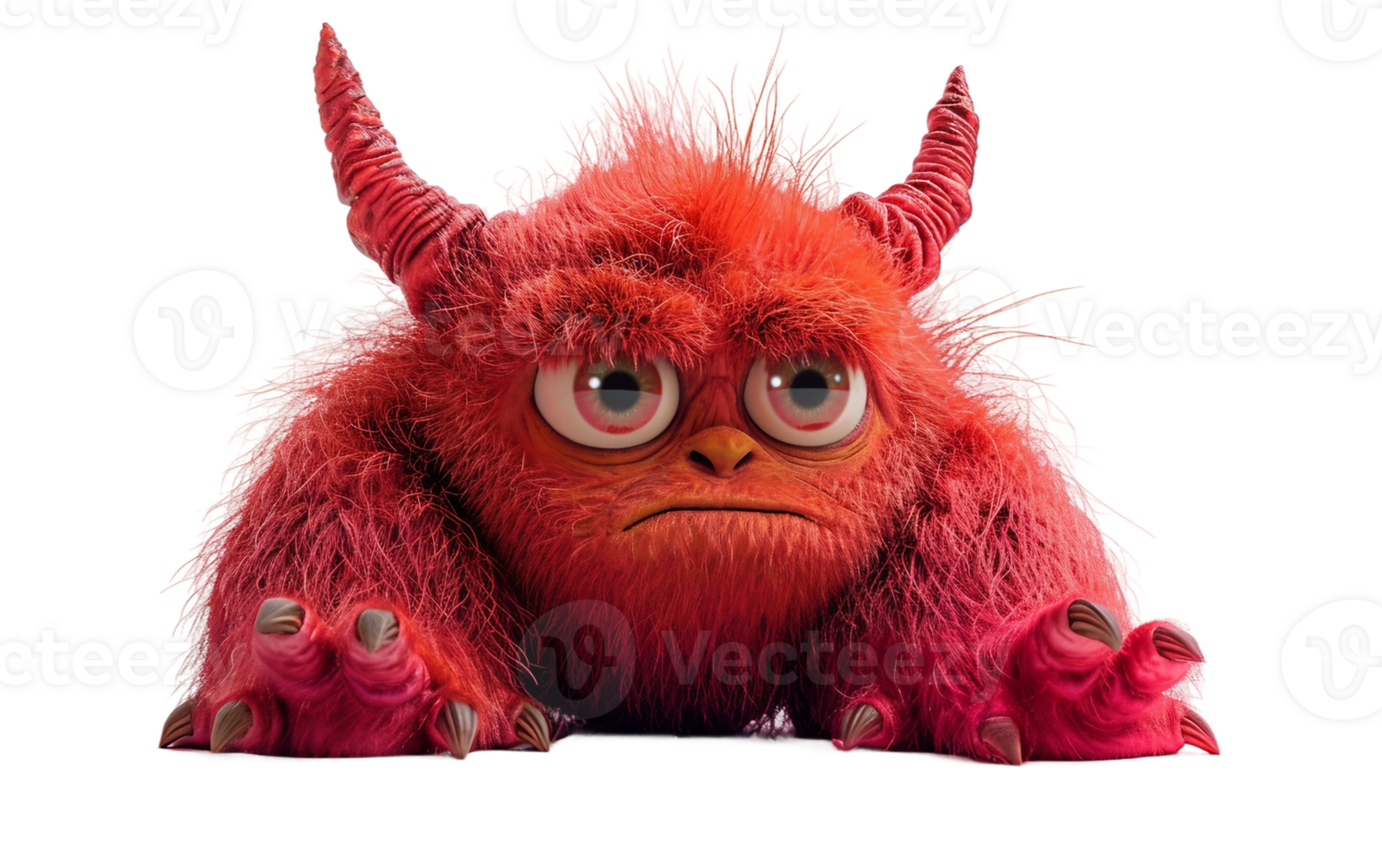 Cute Monster Portrait on Transparent Background png