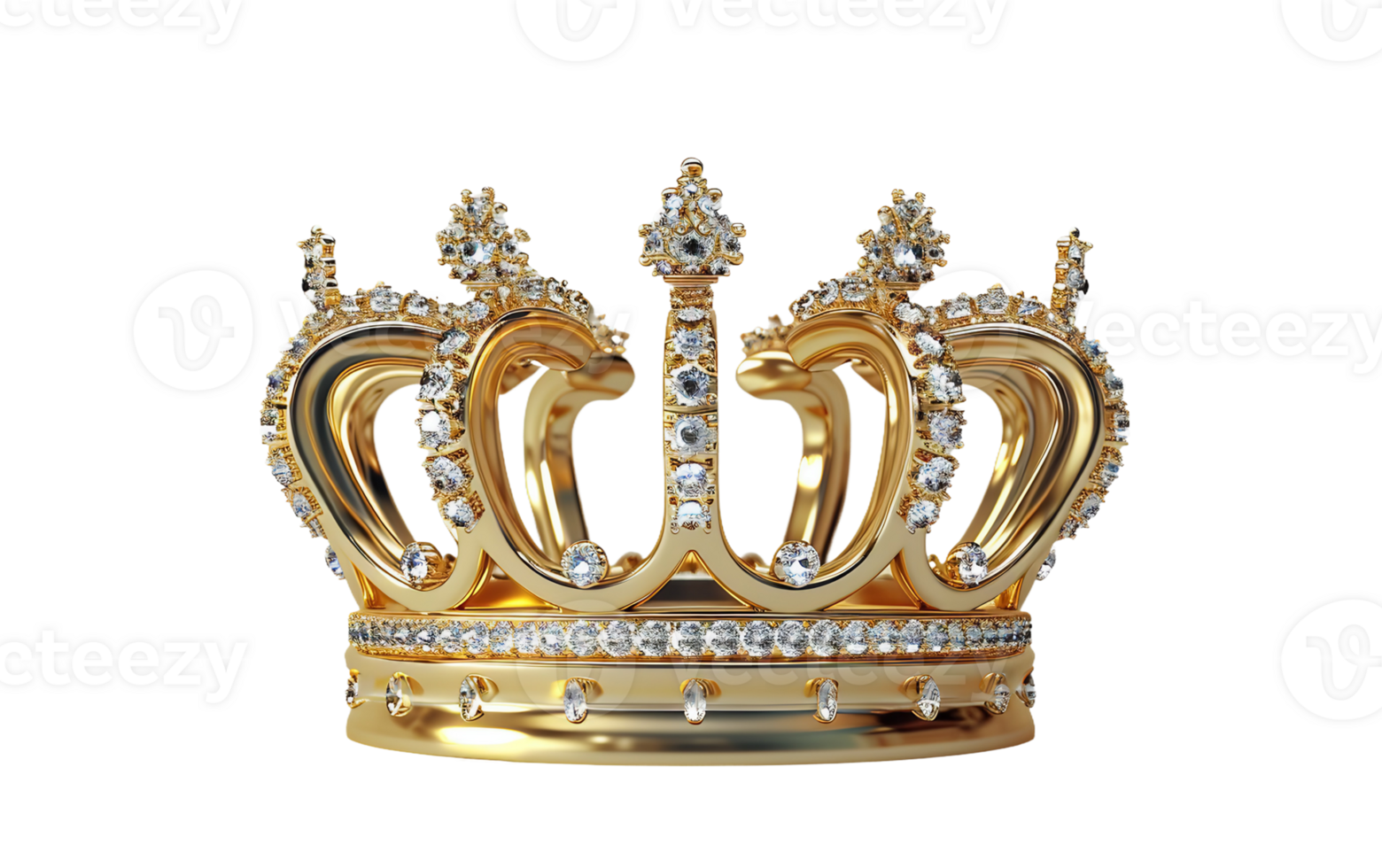 A Golden Crown Portrait on Transparent Background png