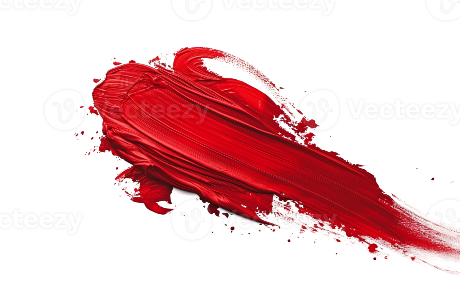 Red Acrylic Brushstroke on Transparent Background png