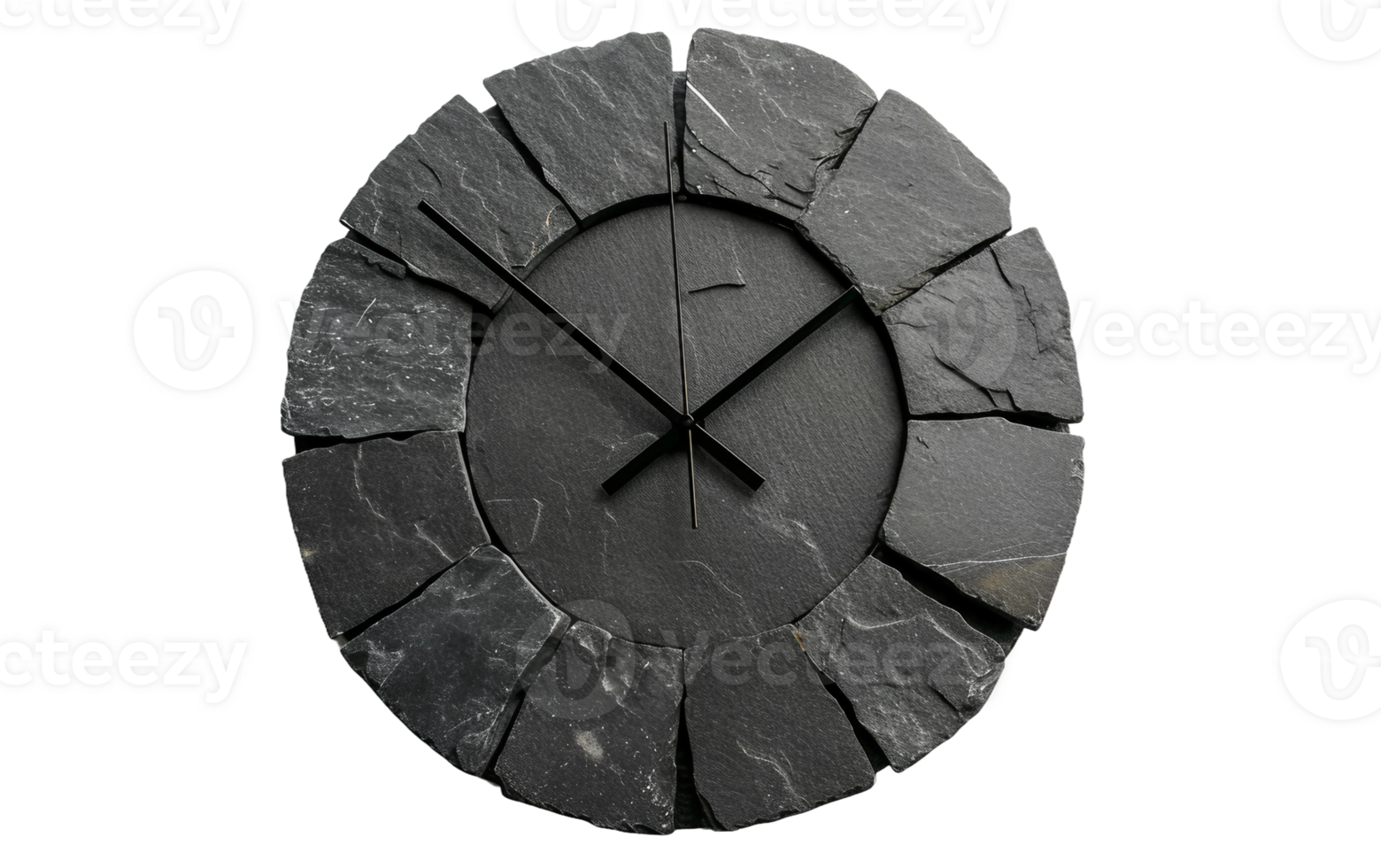 Slate Wall Clock Design on Transparent Background png