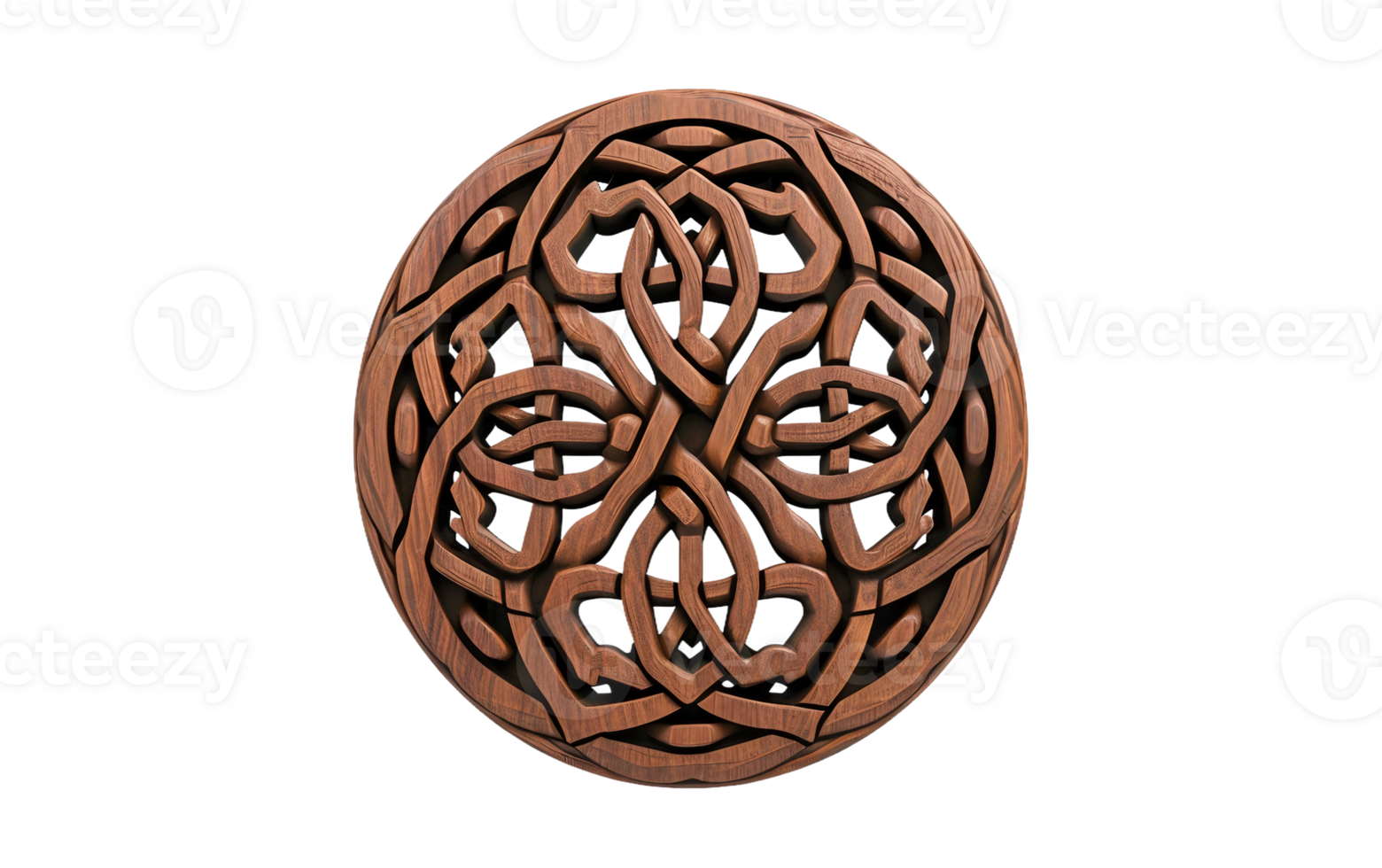 Wooden Mandala on Transparent Background png