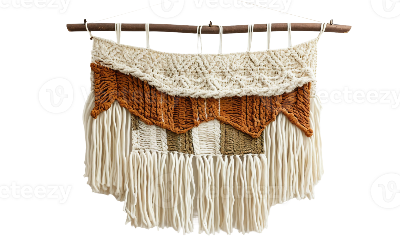 Macrame Wall Hanging on Transparent Background png