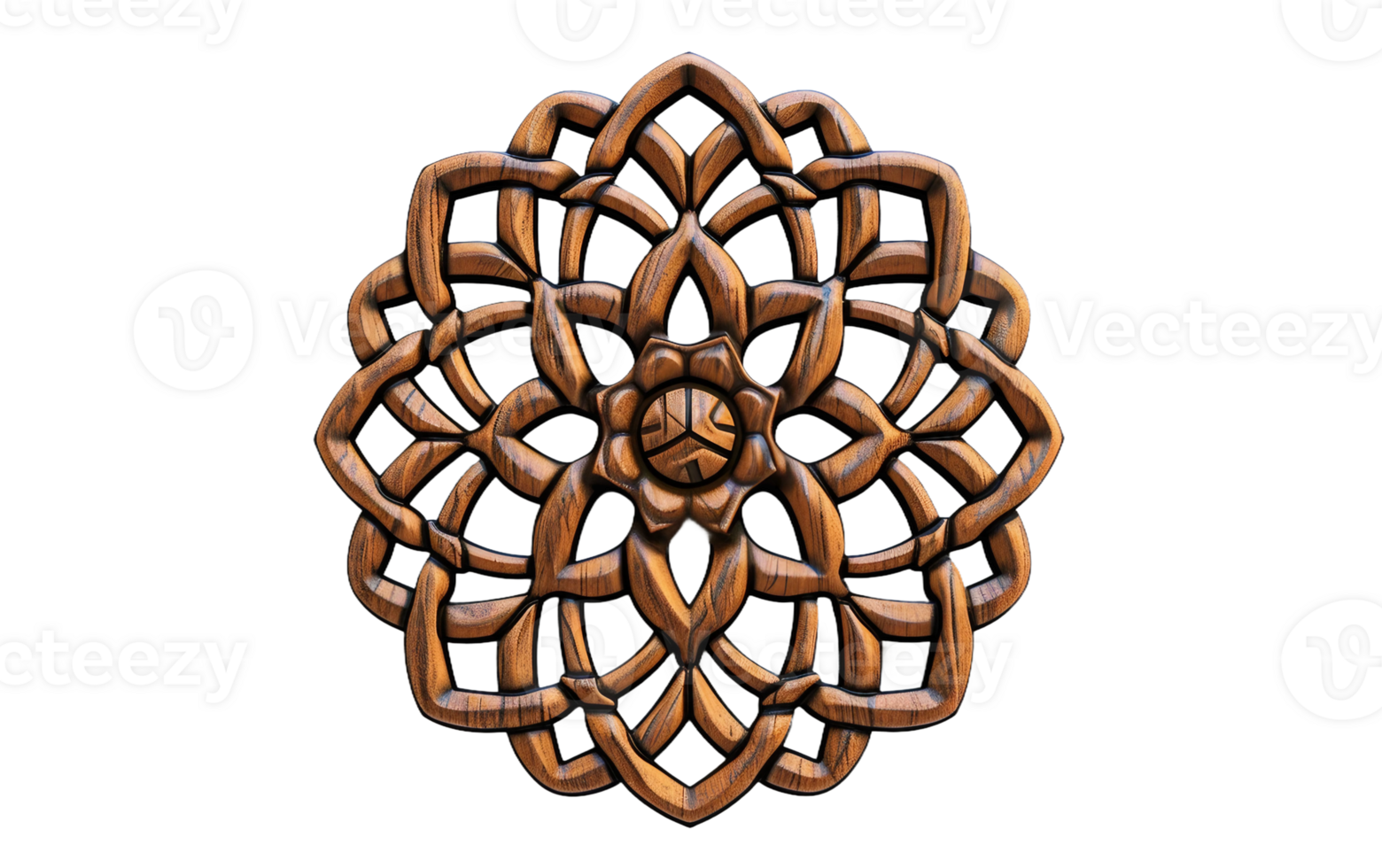 Celtic Wooden Mandala on Transparent Background png