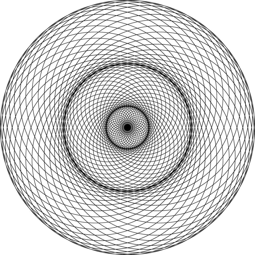 Geometrical figure. Sacred Geometry Torus Yantra or Hypnotic Eye development illustration vector