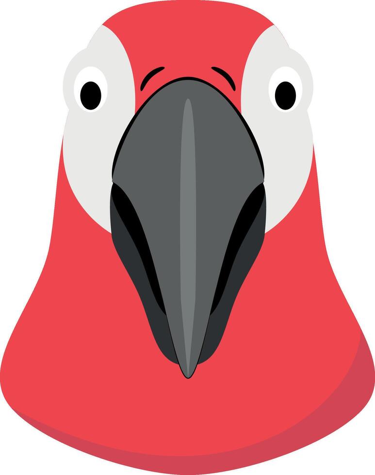 Parrot face in cartoon style for children. Animal Faces illustration Series vector