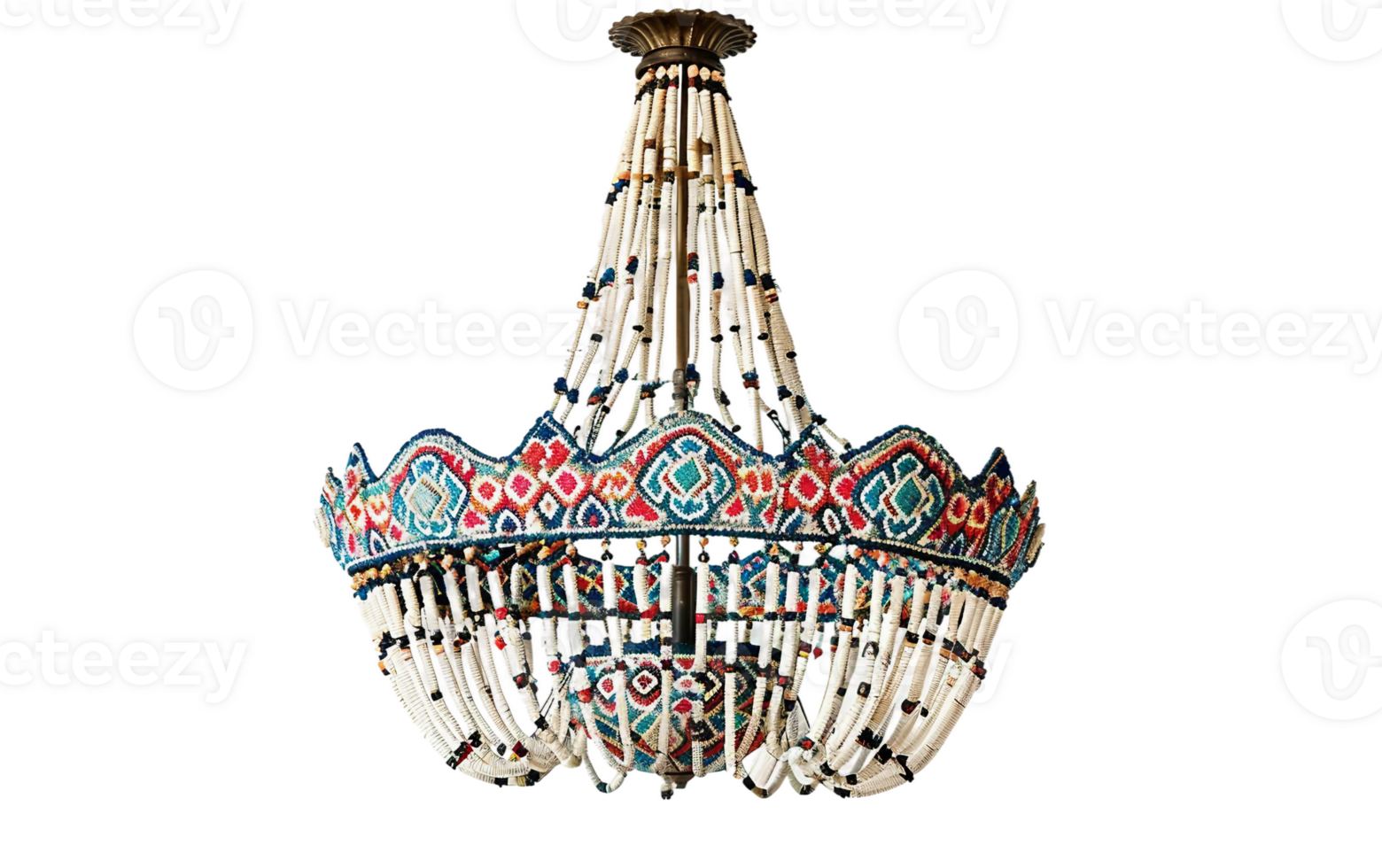 Beaded Chandelier for Whimsical Spaces on Transparent Background png