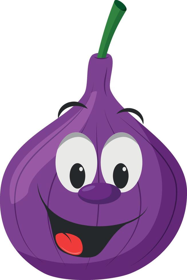 Fruits Characters Collection. illustration of a funny and smiling fig character. vector
