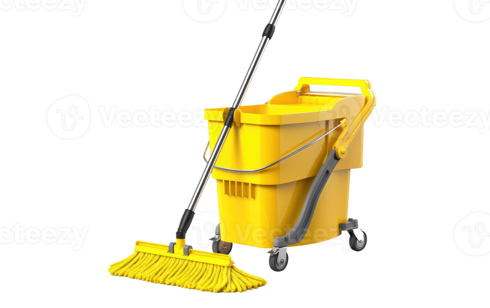 Realistic Mop Bucket On Transparent Background png