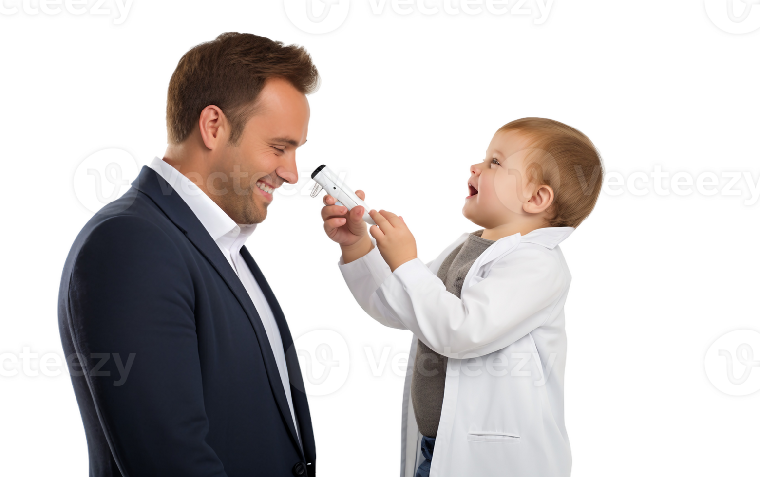 Caring Pediatrician Examining Child On Transparent Background png