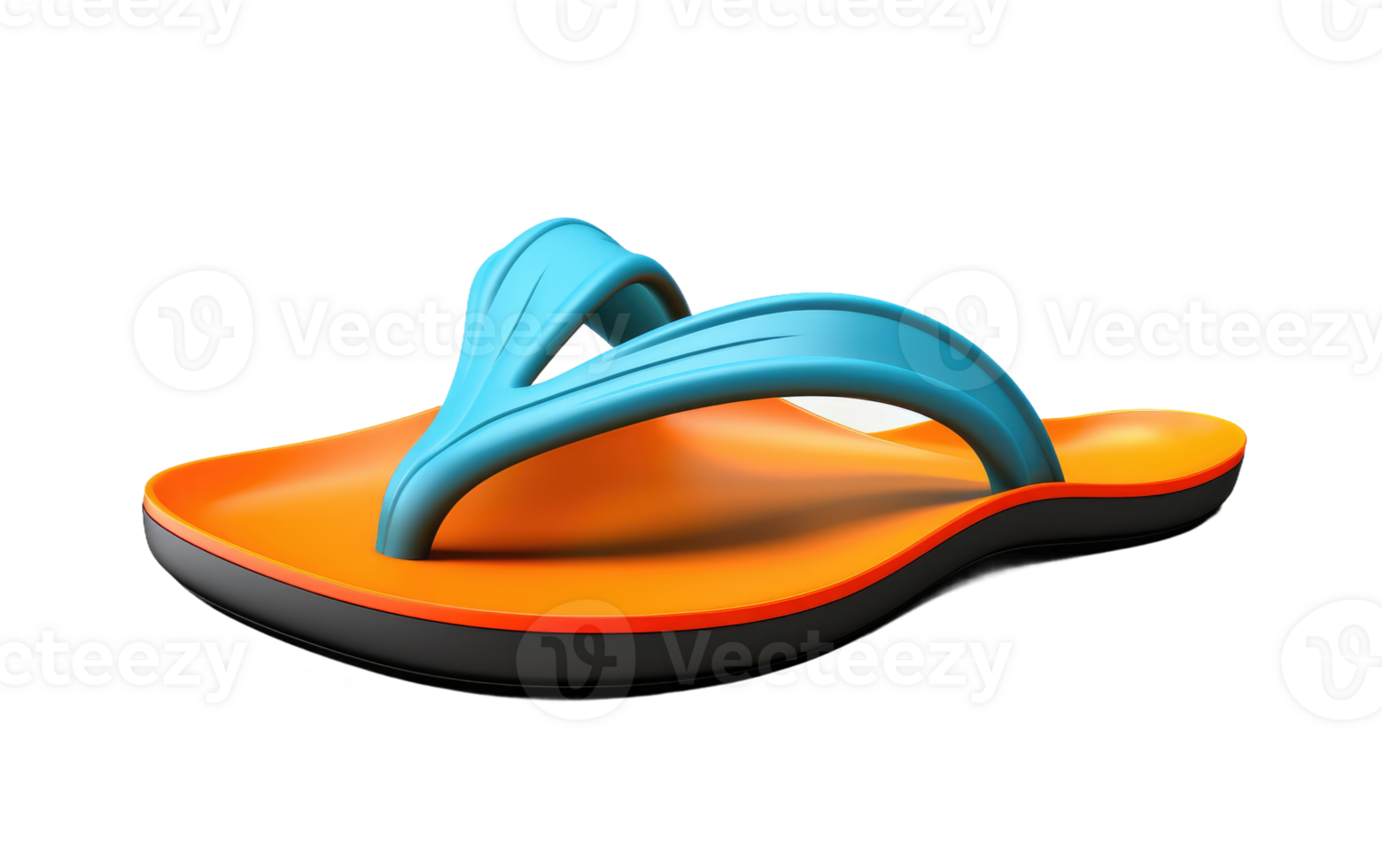 Rubber Flip-Flop on Transparent Background png