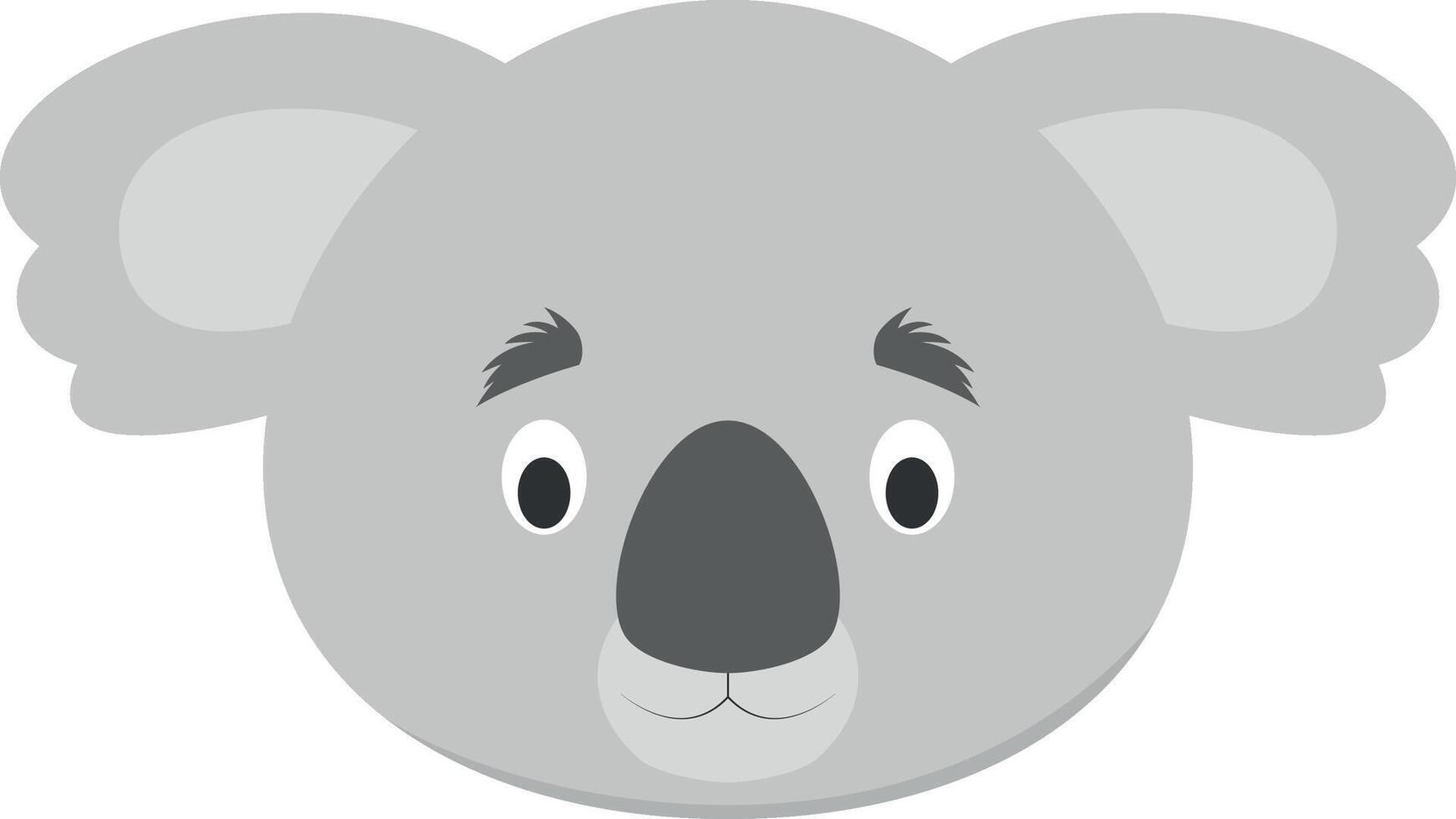 coala cara en dibujos animados estilo para niños. animal caras ilustración serie vector