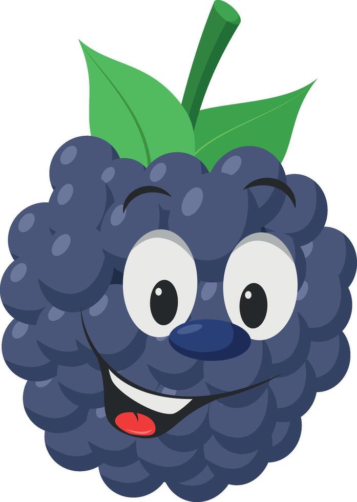 Fruits Characters Collection. illustration of a funny and smiling blackberry character. vector