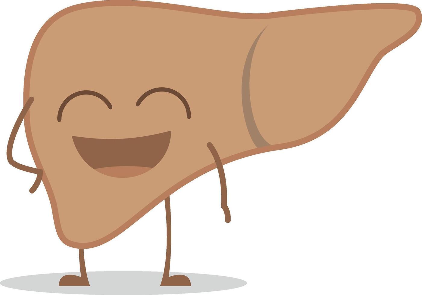 illustration of a healthy and funny liver in cartoon style. vector