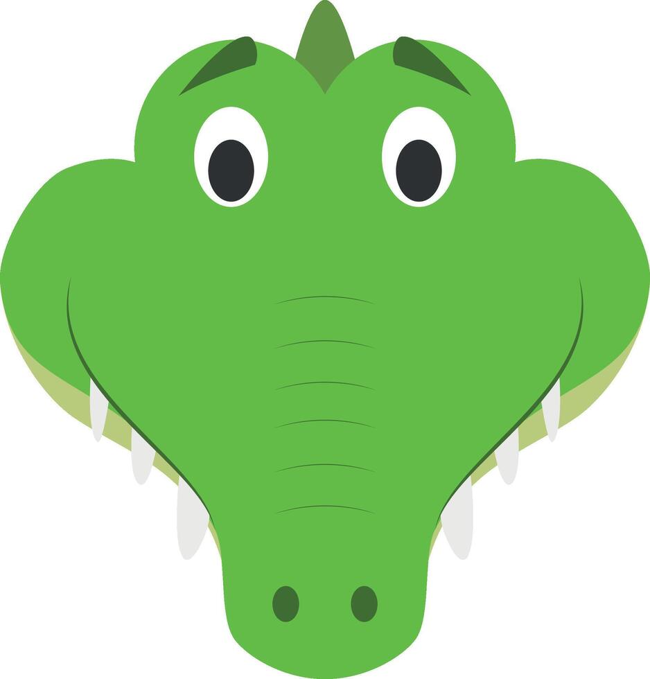 Alligator face in cartoon style for children. Animal Faces illustration Series vector