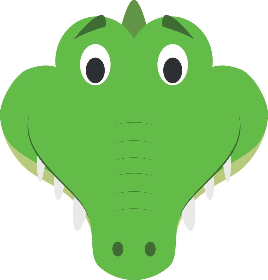 Alligator face in cartoon style for children. Animal Faces illustration Series vector