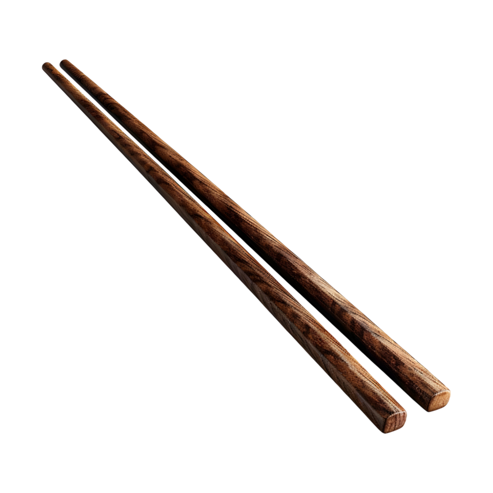 3D Rendering of a Wooden Chopsticks on Transparent Background png