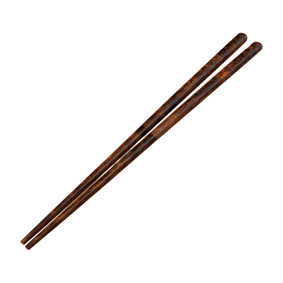 3D Rendering of a Wooden Chopsticks on Transparent Background png