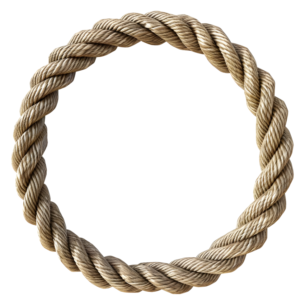 3D Rendering of a Brown Rope on Transparent Background png