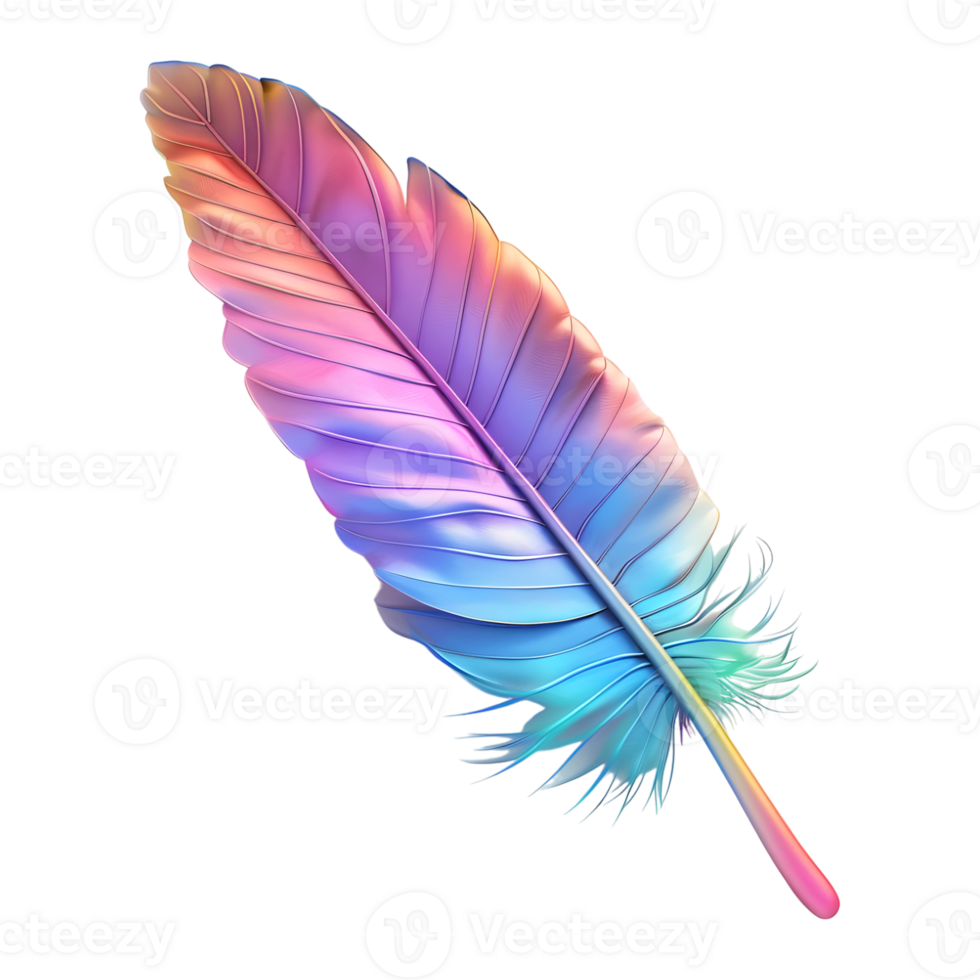 3D Rendering of a Bird Colorful Fur or Feather on Transparent Background png