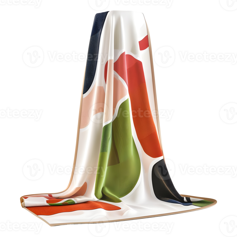 3D Rendering of a Colorful Bathroom Cloth on Transparent Background png
