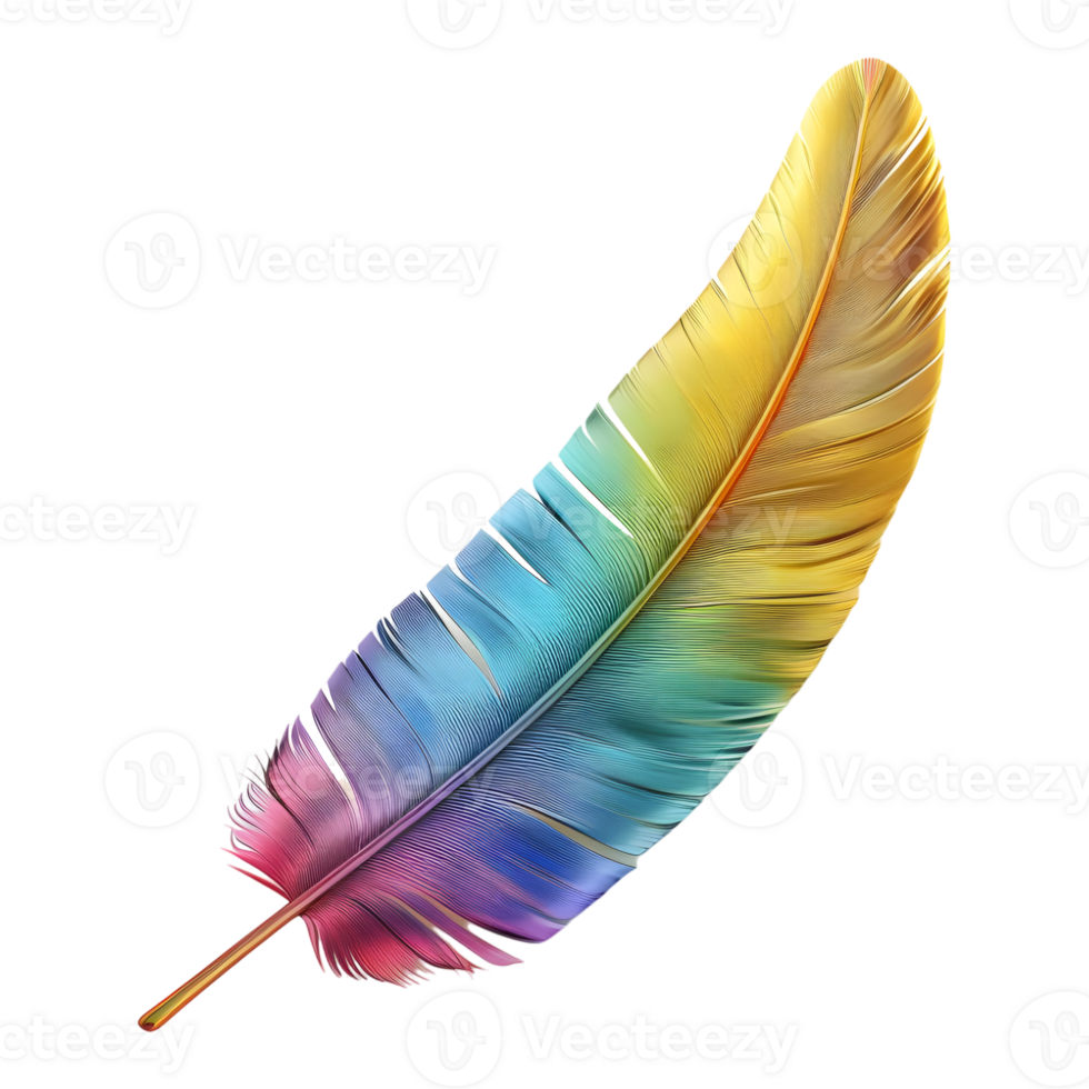 3D Rendering of a Bird Colorful Fur or Feather on Transparent Background png