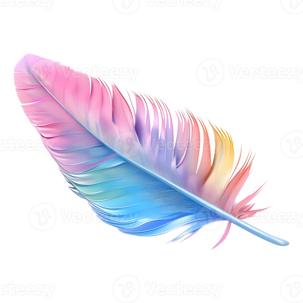 3D Rendering of a Bird Colorful Fur or Feather on Transparent Background png