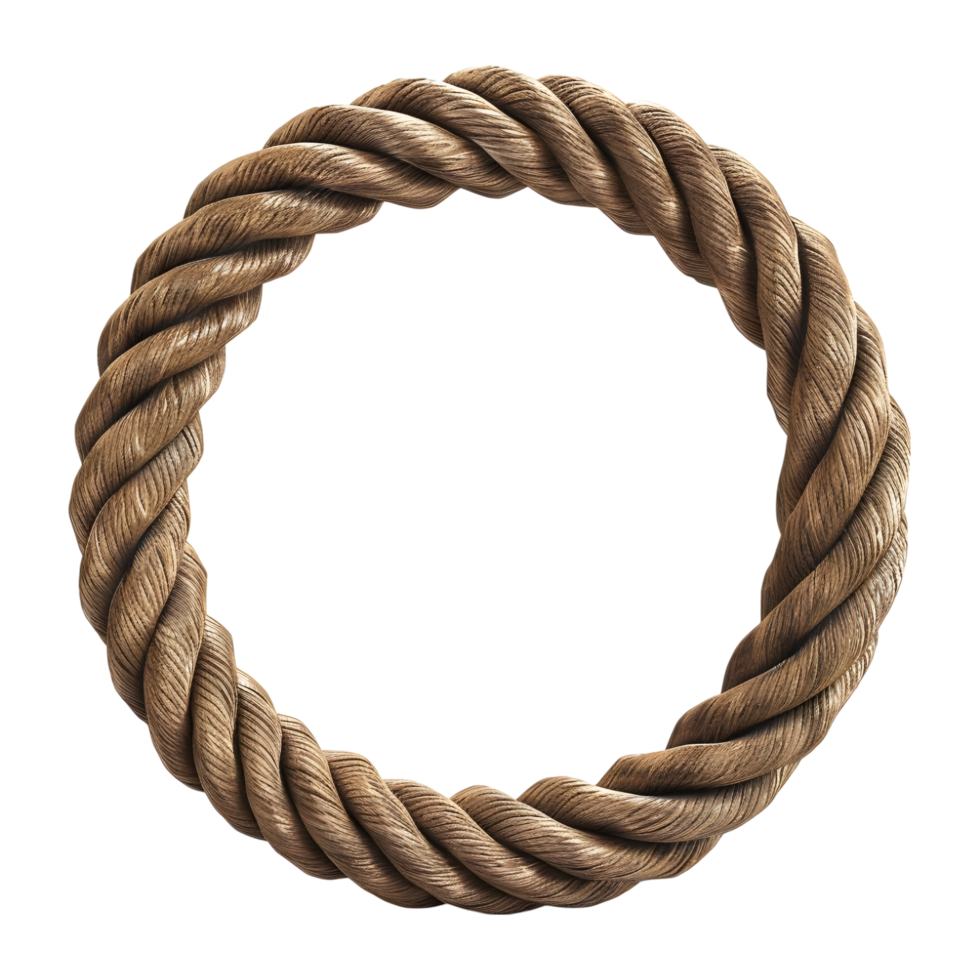 3D Rendering of a Brown Rope on Transparent Background png