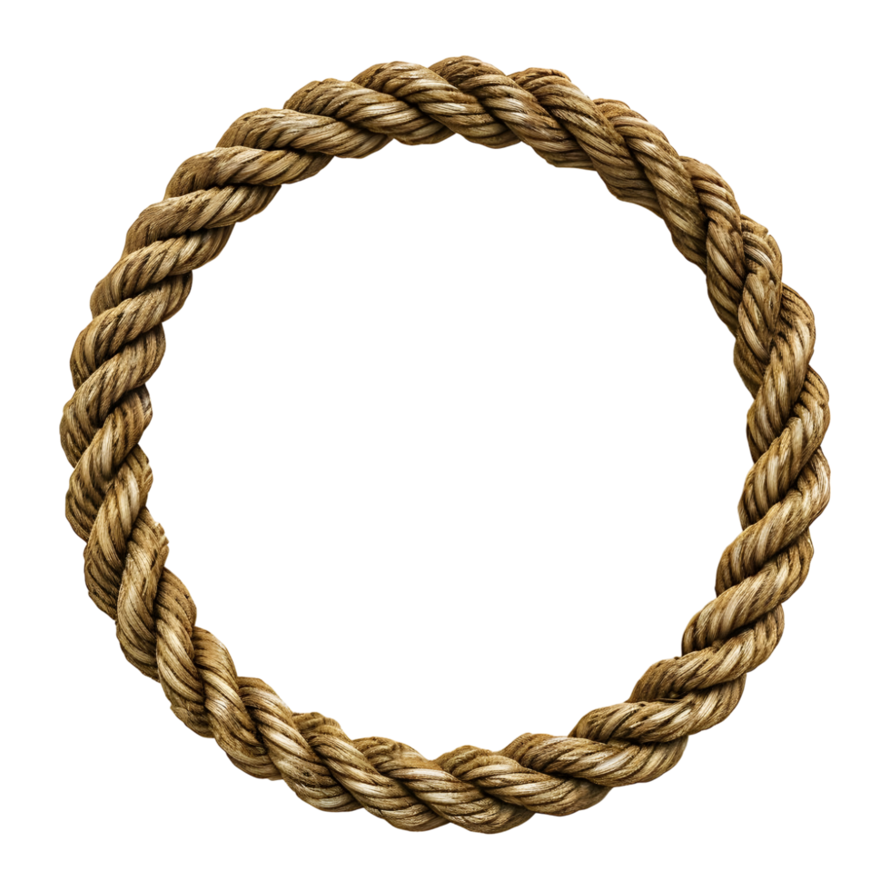 3D Rendering of a Brown Rope on Transparent Background png