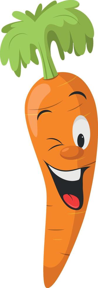 Vegetables Characters Collection. illustration of a funny and smiling carrot in cartoon style. vector