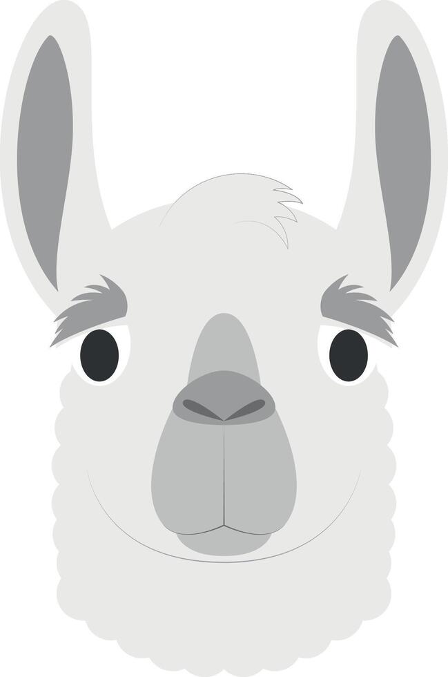 Llama face in cartoon style for children. Animal Faces illustration Series vector