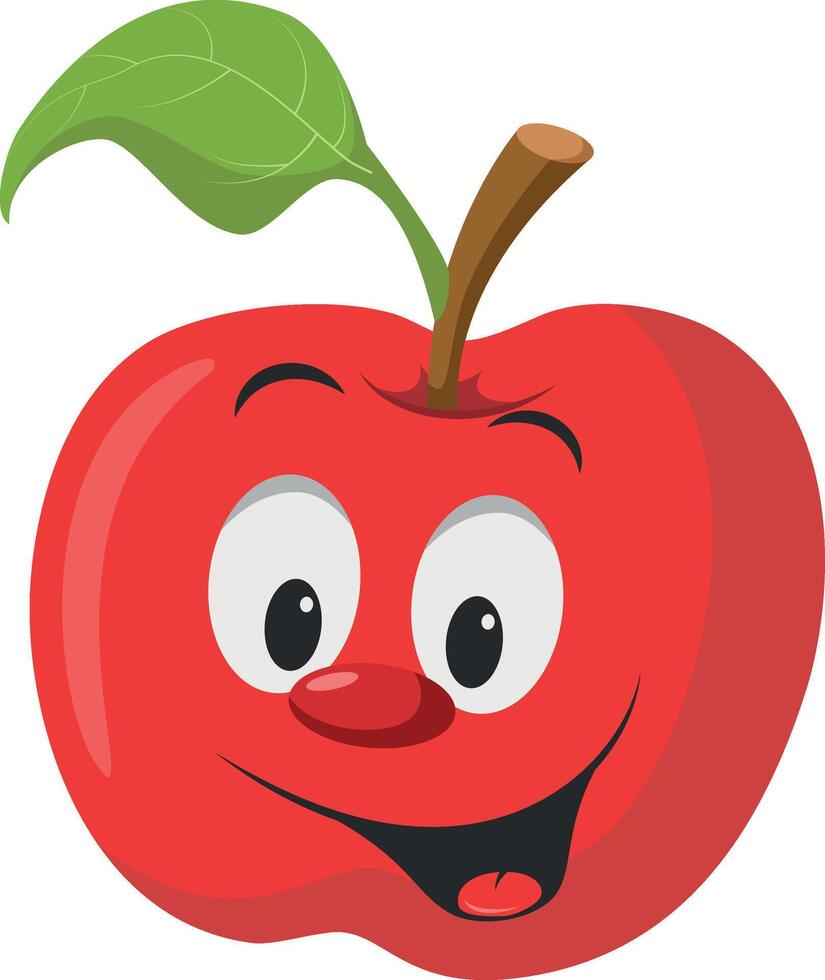 Fruits Characters Collection. illustration of a funny and smiling apple character. vector