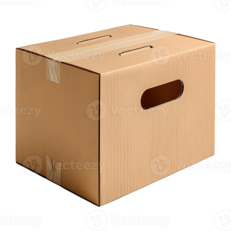 3D Rendering of a Blank Box on Transparent Background png