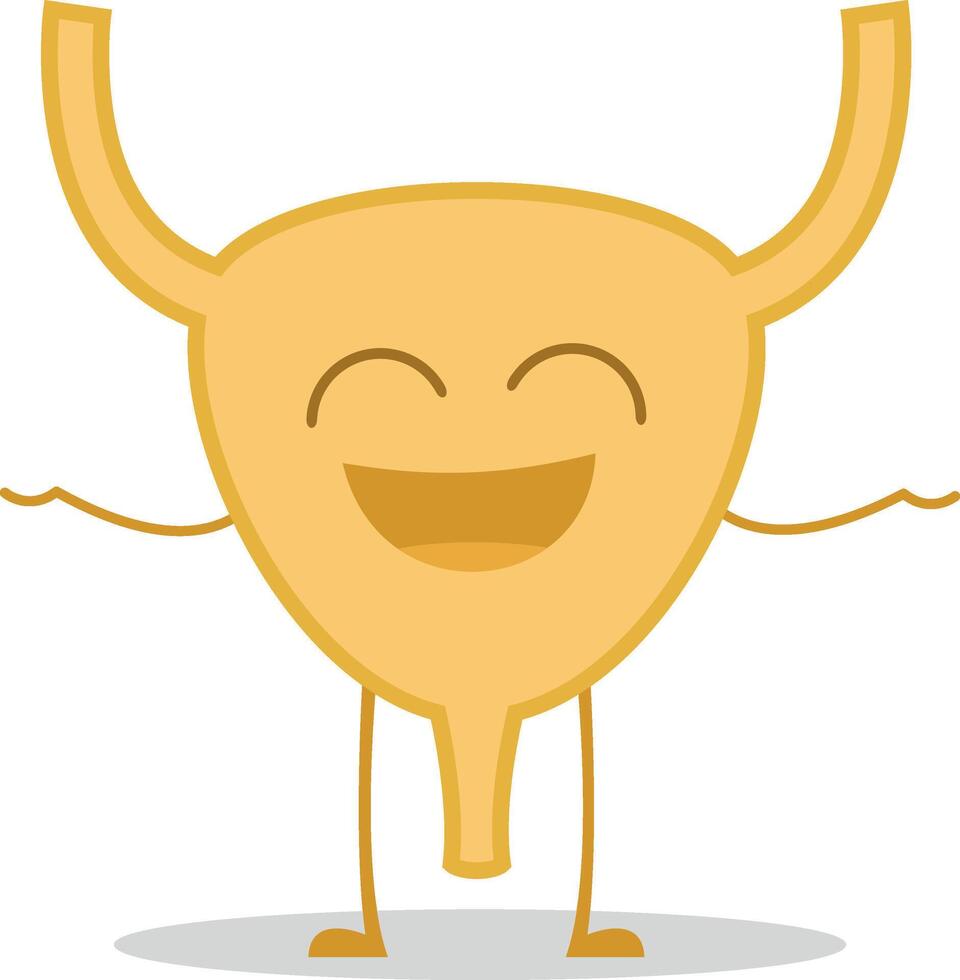 illustration of a healthy and funny bladder in cartoon style. vector