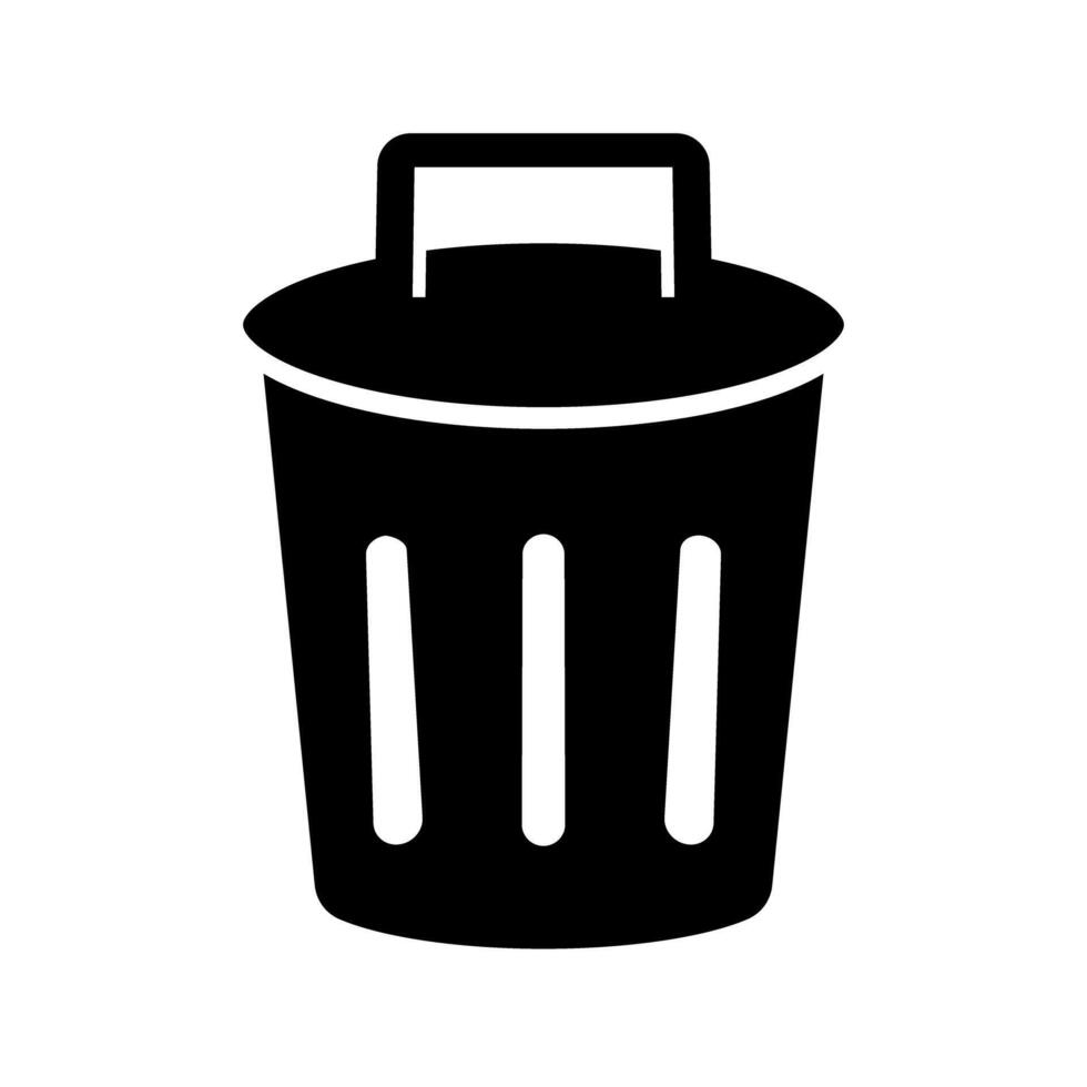Trash can silhouette icon. Delete button UI icon. vector