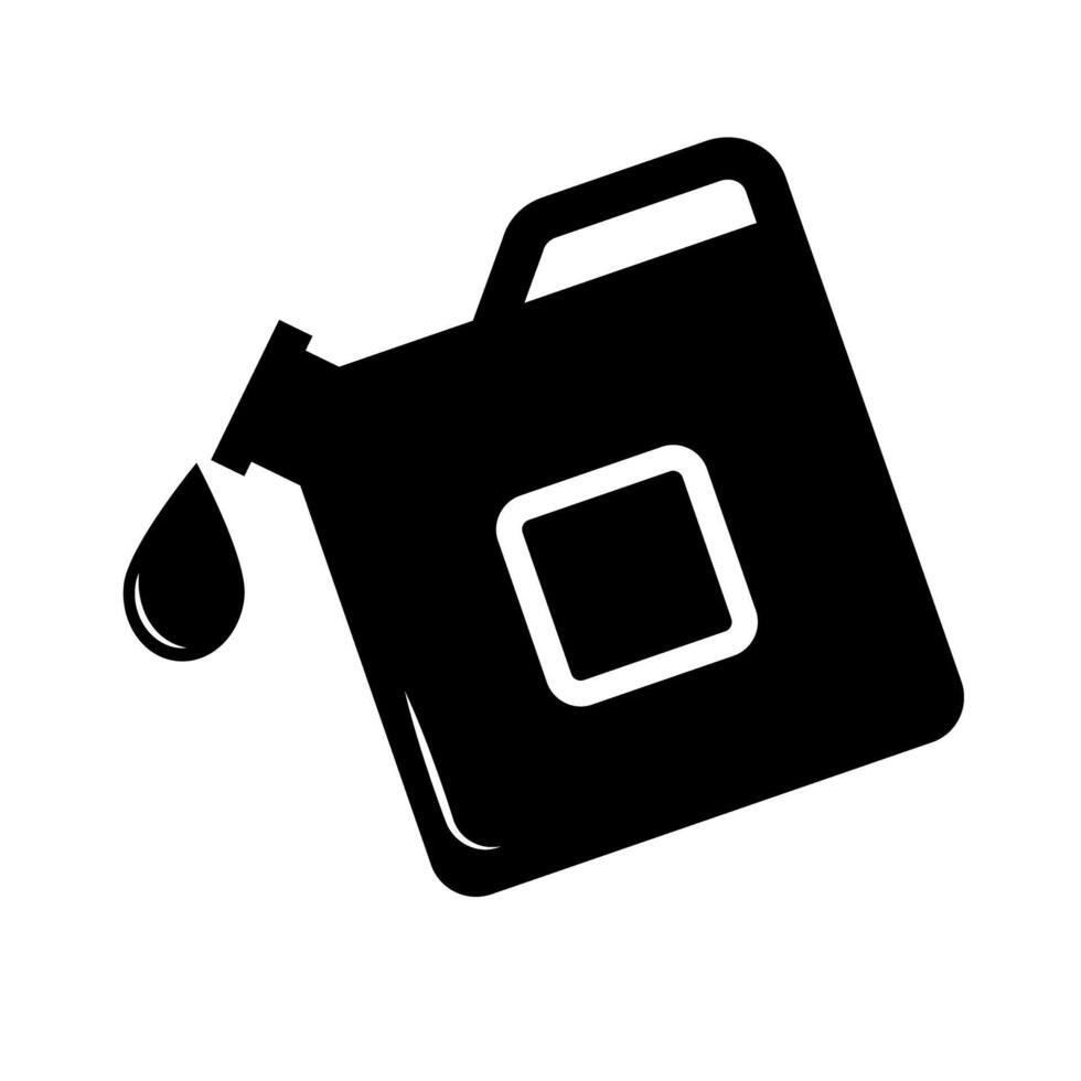 Refueling silhouette icon from gasoline canister. vector