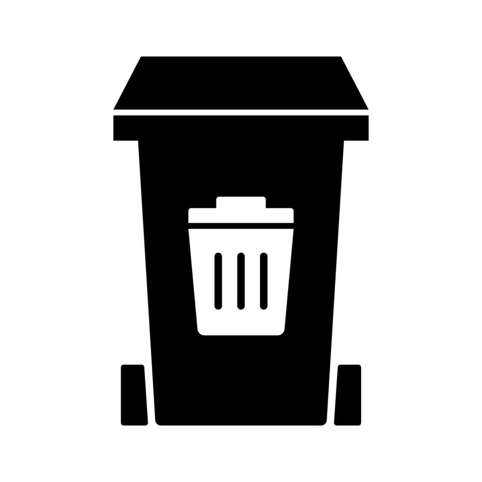 Mobile trash can silhouette icon. vector