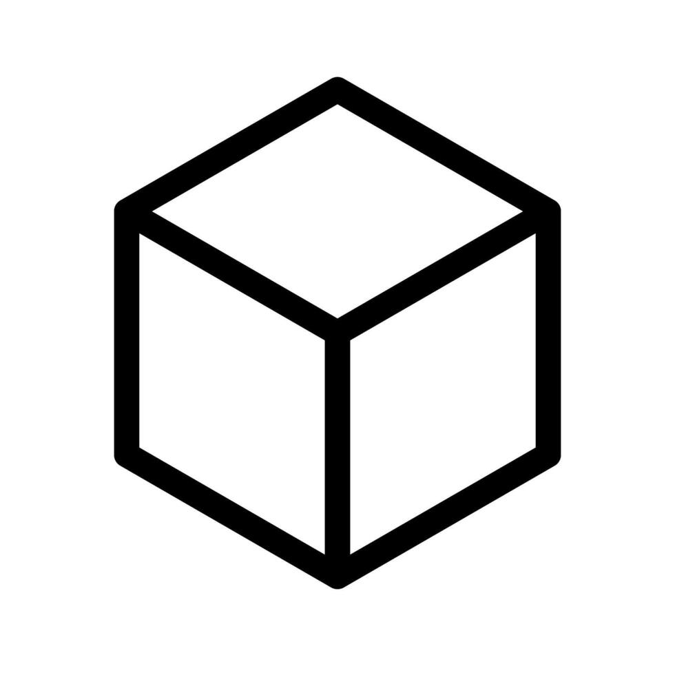 Simple box icon. Cube. vector