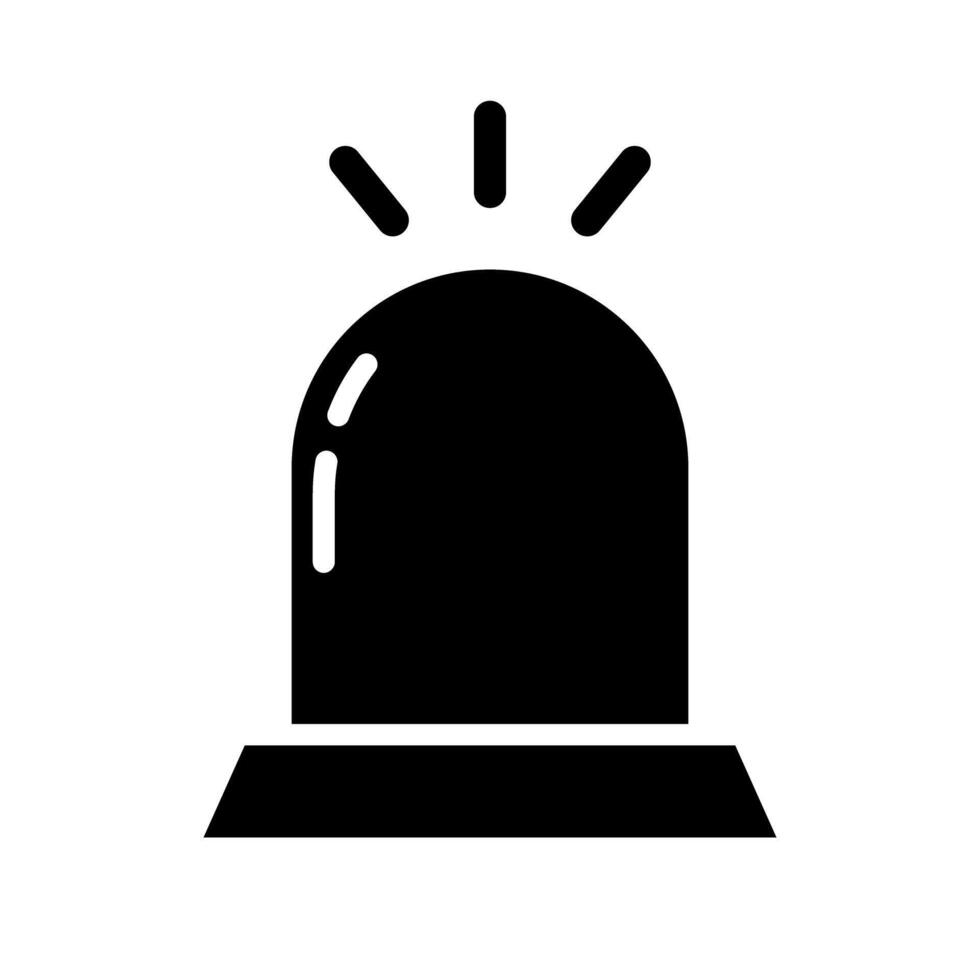 Emergency lamp silhouette icon. Siren lamp. vector