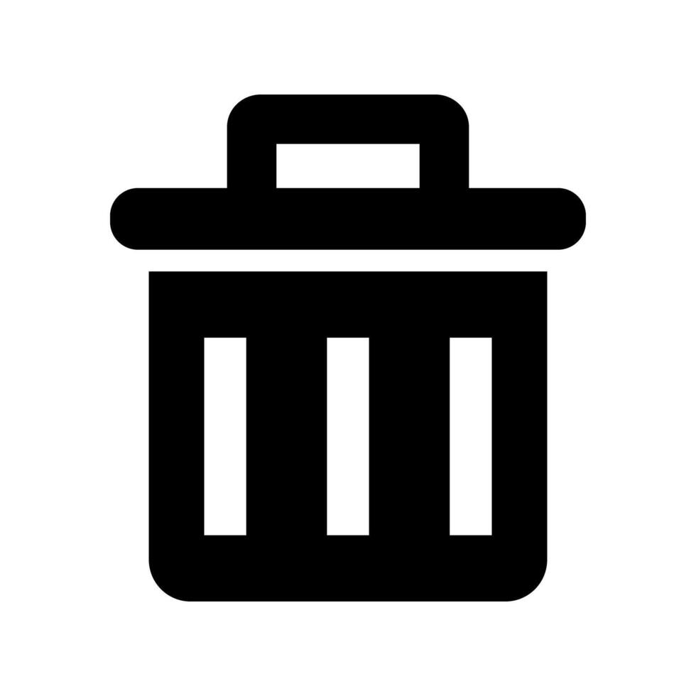 Simple small trash can icon. vector