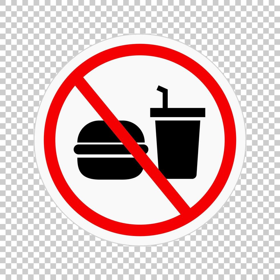 Do not eat and drink icon. No food. vector