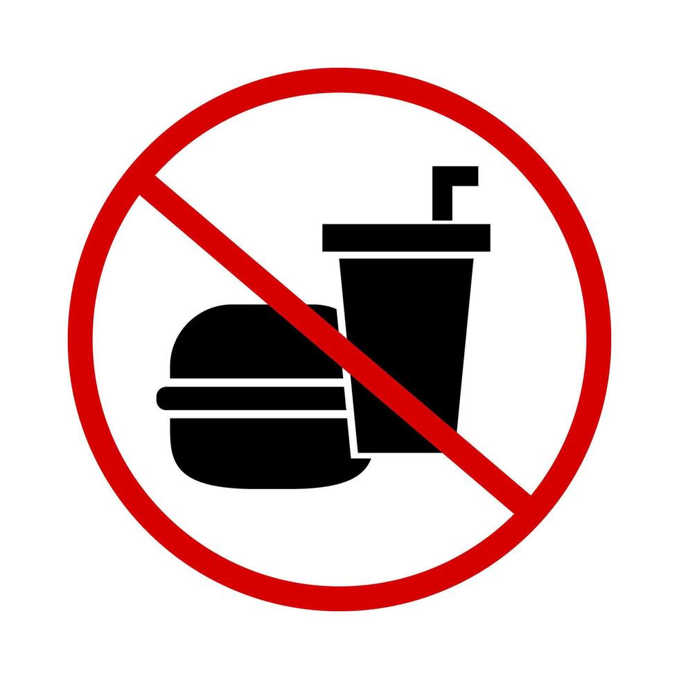 No food allowed. No food or drink. vector