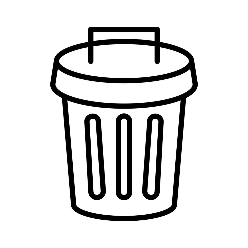 Trash can, garbage box, rubbish bin. vector
