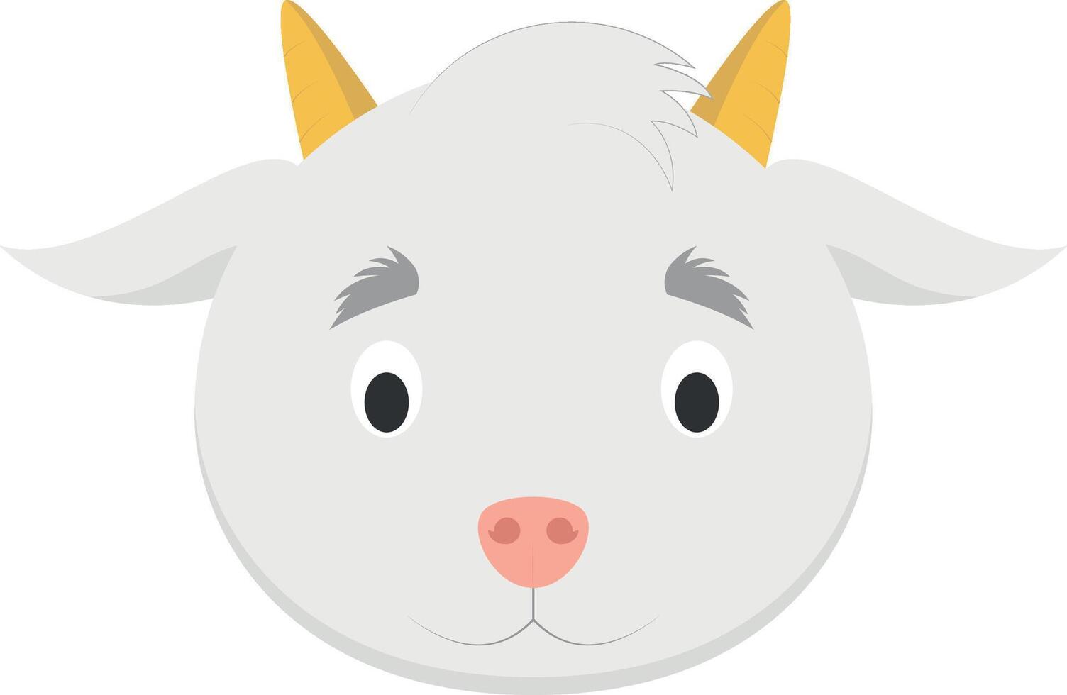 Goat face in cartoon style for children. Animal Faces illustration Series vector