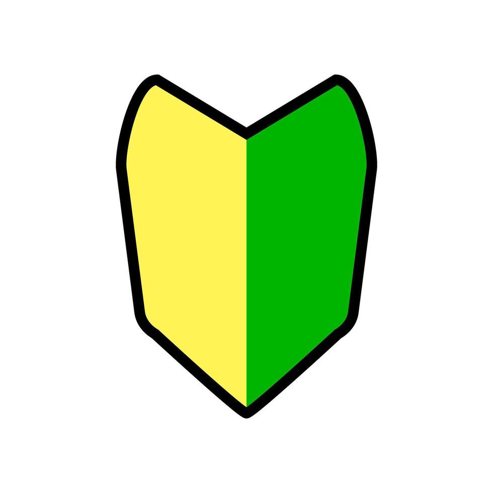 Japanese beginner's mark for driving. Young leaf mark. vector