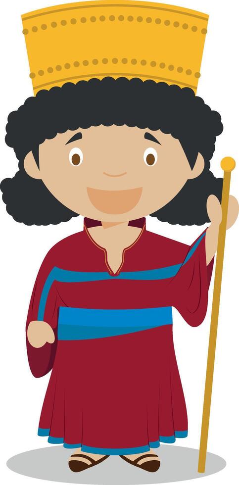 Persian cartoon character. Illustration. Kids History Collection. vector