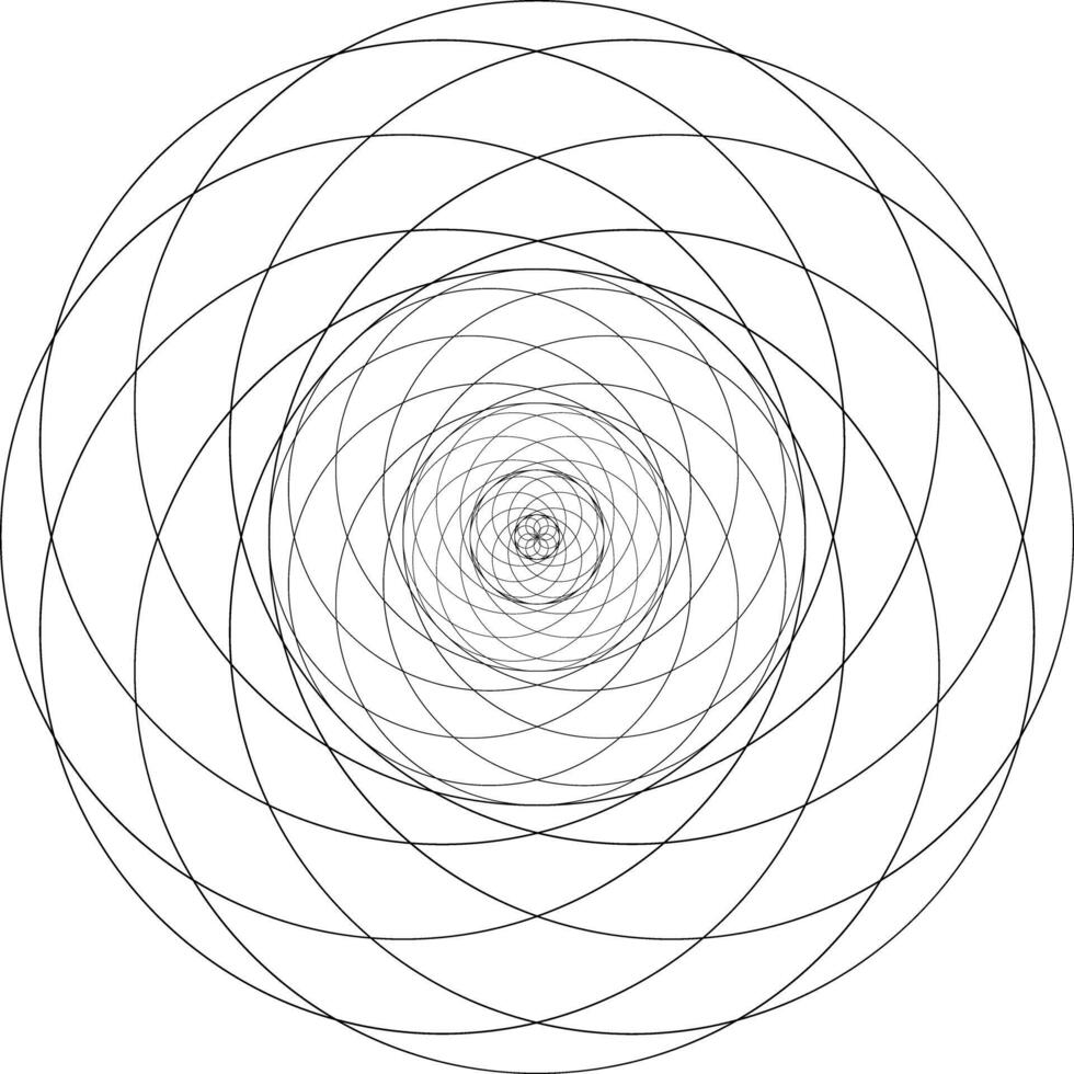 Geometrical figure. Sacred Geometry Torus Yantra or Hypnotic Eye development illustration vector